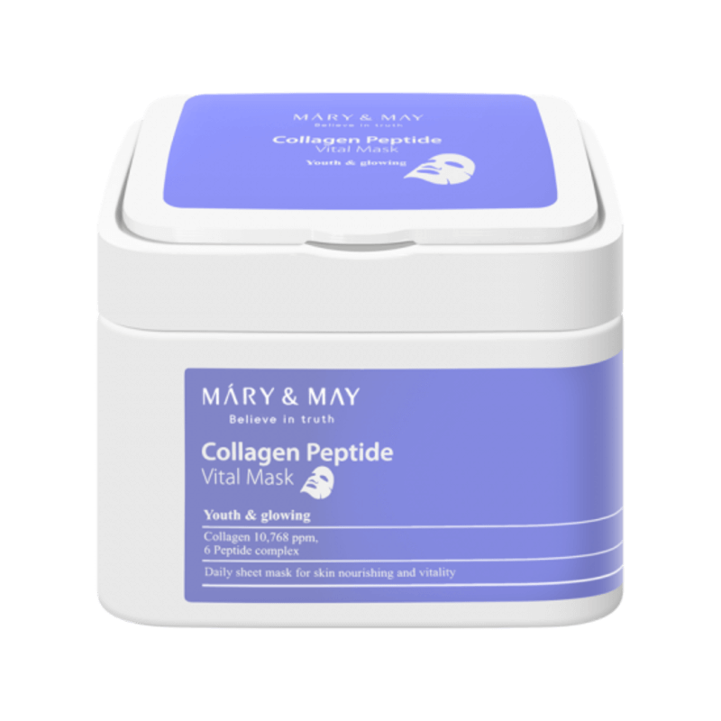 Mary & May Collagen Peptide Vital Mask (30pc) Korean Skincare Keoji