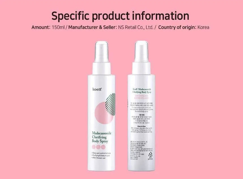 Koelf Madecassoside Clarifying Body Spray (150ml)