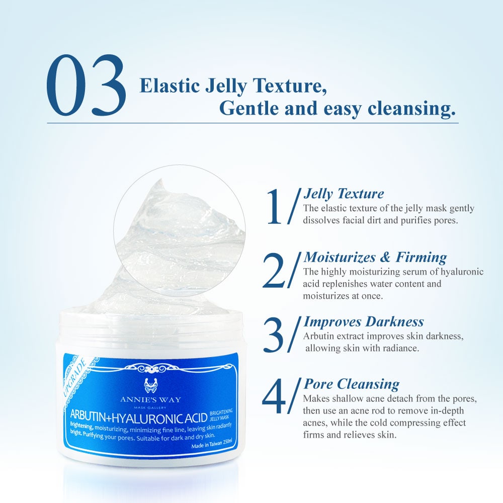 Annie's Way Arbutin + Hyaluronic Acid Brightening Jelly Mask (250ml