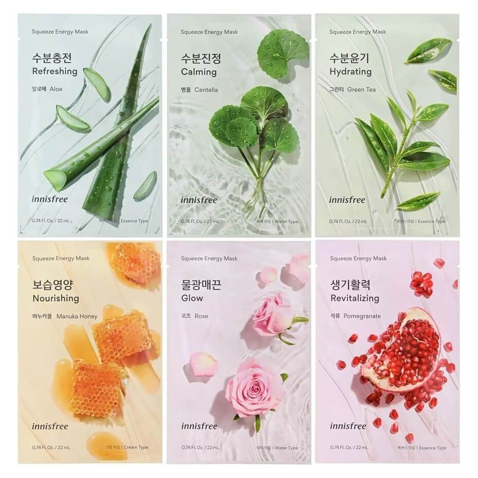 Innisfree - Squeeze Energy Mask (10 Types) (1pc) – Keoji