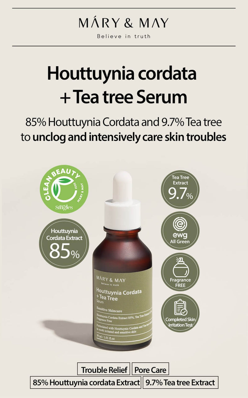 Houttuynia Cordata + Tea Tree Serum (30ml)